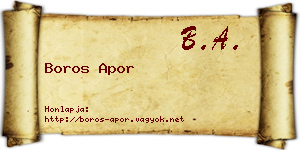 Boros Apor névjegykártya